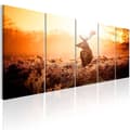 Miniatyrbild 1 av 4: Canvas Tavla - Deer at Sunset