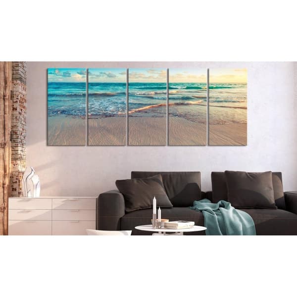 Canvas Tavla - Beach in Punta Cana (5 delar) Narrow