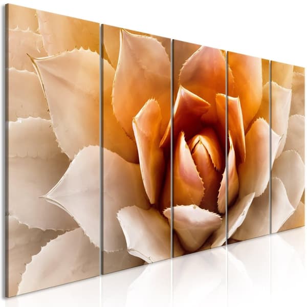 Canvas Tavla - Agave (5 delar) Narrow Orange 200x80