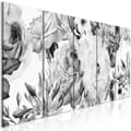 Pikkukuva 1 / 4: Canvas Tavla - Rose Composition (5 delar) Narrow Black and White