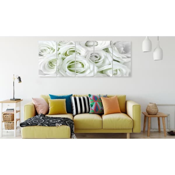 Canvas Tavla - Satin Rose (5 delar) Narrow Green