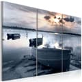 Miniatyrbild 1 av 4: Canvas Tavla - A small boat by a lake