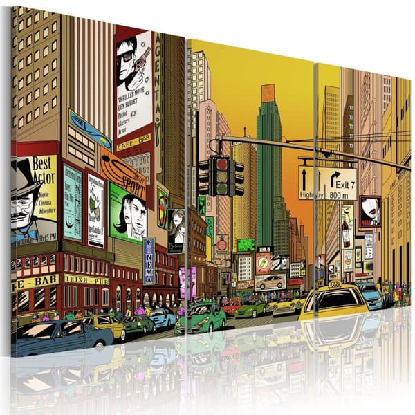 Canvas Tavla - Cartoon NYC