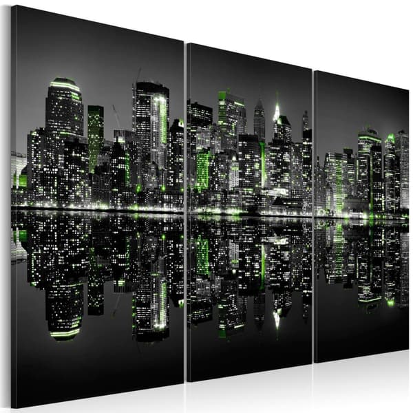 Canvas Tavla - Green New York 120x80