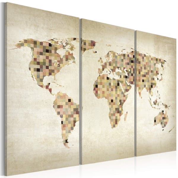 Canvas Tavla - Beige nyanser av världen - Triptych