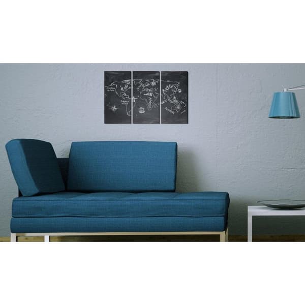 Canvas Tavla - Geografi lektion (franska) - Triptych