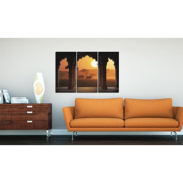 Canvas Tavla - The tranquillity of Africa - triptych