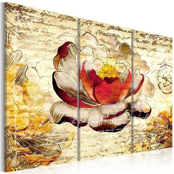 Canvas Tavla - Retro flower