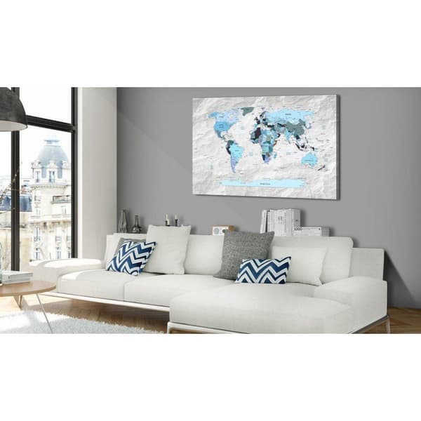 Canvas Tavla - World Map: Blue Pilgrimages