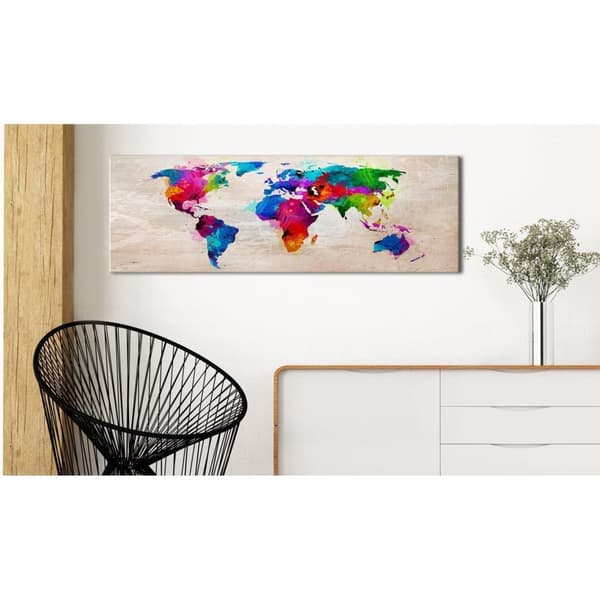 Canvas Tavla - World Map: Finesse of Colours