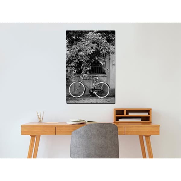 Canvas Tavla - Bicycle and Flowers Vertical