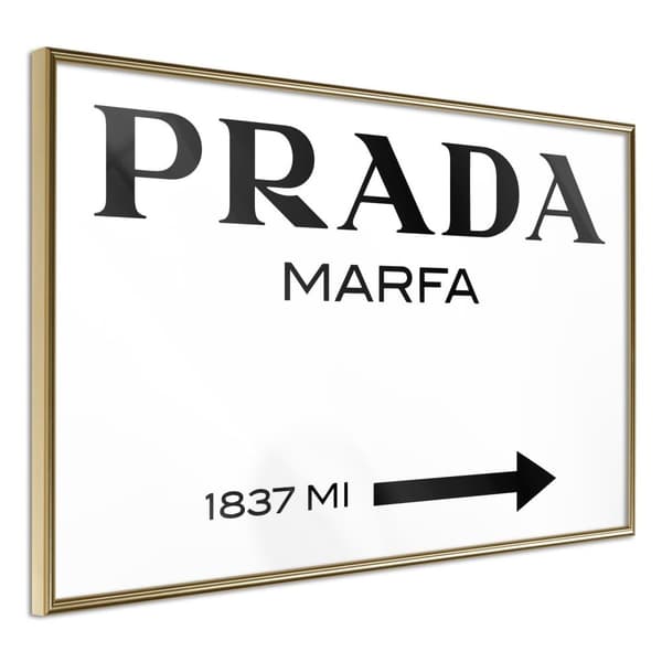 Inramad Poster / Tavla - Prada (White)