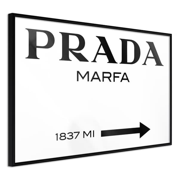 Inramad Poster / Tavla - Prada (White)