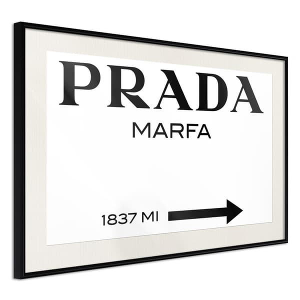 Inramad Poster / Tavla - Prada (White)