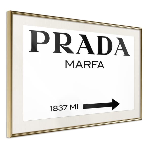 Inramad Poster / Tavla - Prada (White)