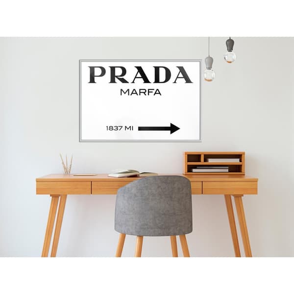 Inramad Poster / Tavla - Prada (White)