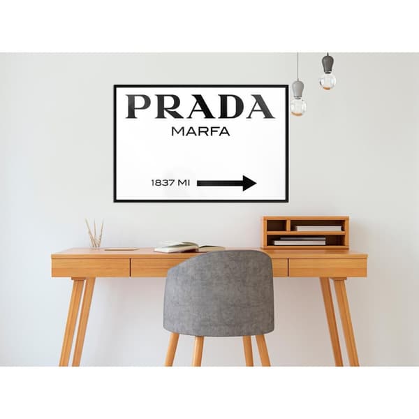 Inramad Poster / Tavla - Prada (White)