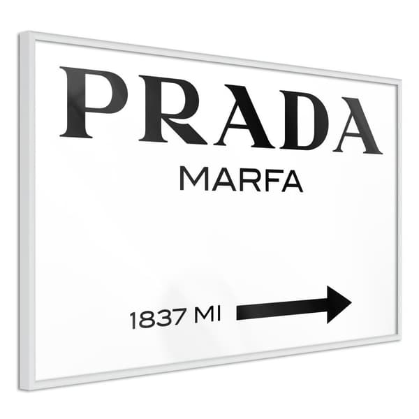Inramad Poster / Tavla - Prada (White)