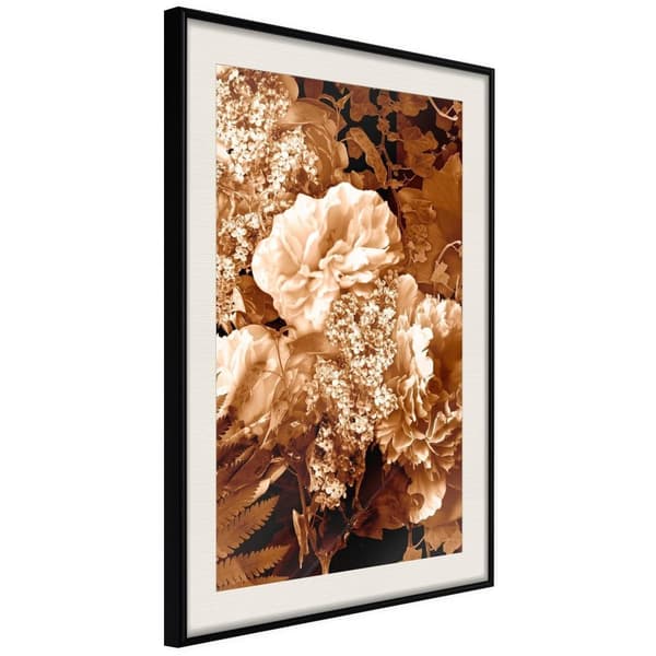 Inramad Poster / Tavla - Bouquet in Sepia