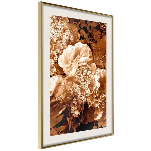 Inramad Poster / Tavla - Bouquet in Sepia