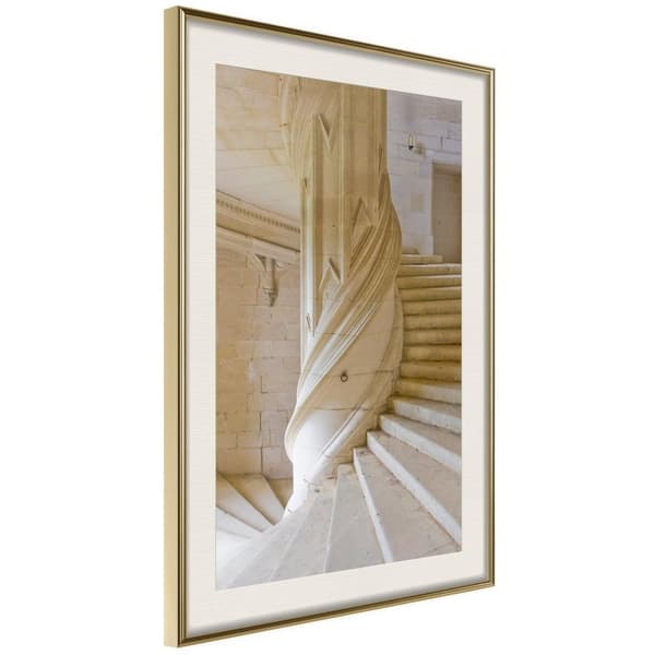 Inramad Poster / Tavla - Winding Entrance Guldram med passepartout 30x45