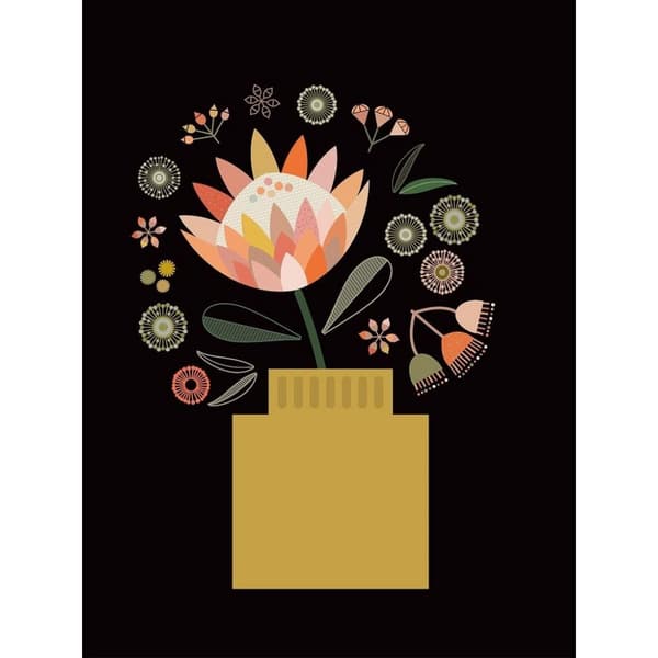 Lyndy Hants Protea In Vase Canvas Print