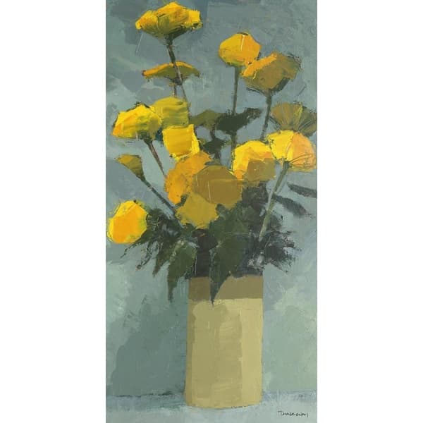 Paul Donaghy Canvas Print Yellow/Green/Grey 60cm x 30cm