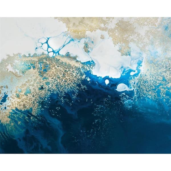 Petra Meikle De Vlas Ocean Deep Canvas Print Blue/White/Beige 60cm x 80cm