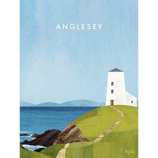 Henry Rivers Anglesey Twr Mawr Lighthouse Canvas Print Multicoloured 50cm x 40cm
