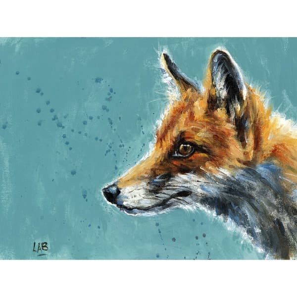 Louise Brown Curiosity tryck på duk Dirty Blue/Brown 40cm x 30cm