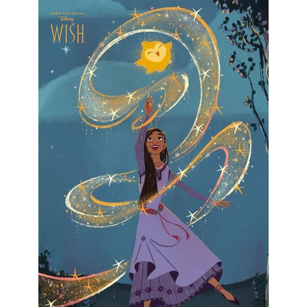 Wish Come True - tryck på duk Blue/Purple/Gold 80cm x 60cm