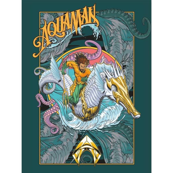 Aquaman And The Lost Kingdom Epic Vintage Canvas Print Multicoloured 80cm x 60cm