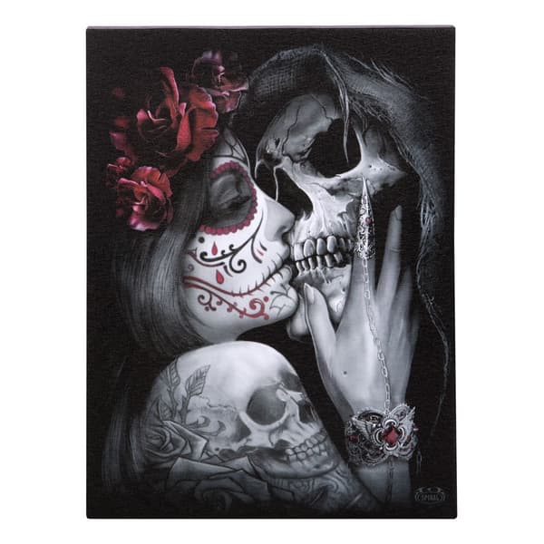 Spiral Direct Dead Kiss Canvas Plaque Black/White/Red One Size