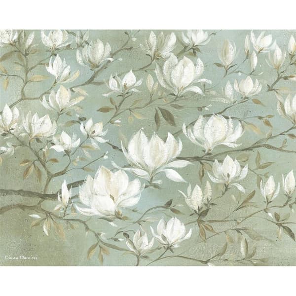 Diane Demirci Vit magnolia - tryck på duk