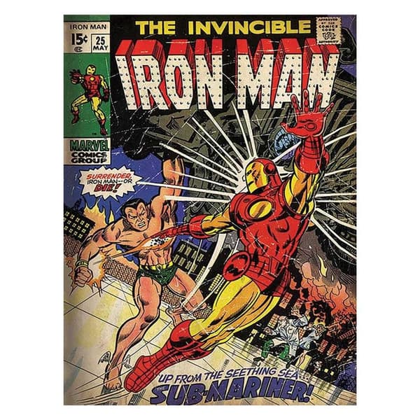 Iron Man Sub-Mariner Canvas Print Multicoloured 80cm x 60cm