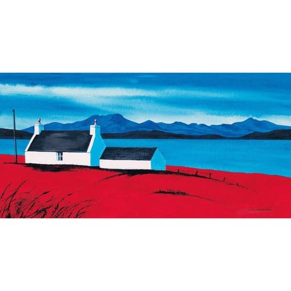 Anthony Barber Over The Sea To Skye I Canvas Print Blue/Red 50cm x 100cm