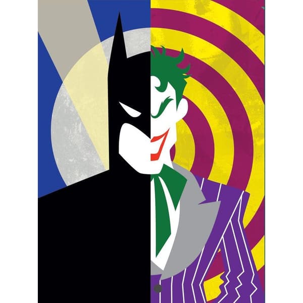 Batman Half Half The Joker Canvas Print Multicoloured 80cm x 60cm