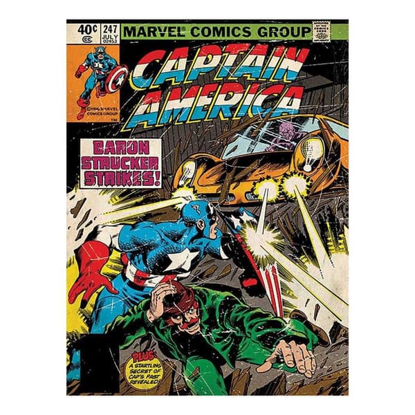 Captain America Baron Strucker Strikes Canvas Print Multicoloured 80cm x 60cm
