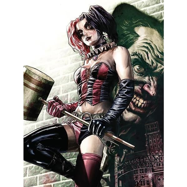 Batman Harley Quinn Pose Canvas Print Multicoloured 40cm x 30cm