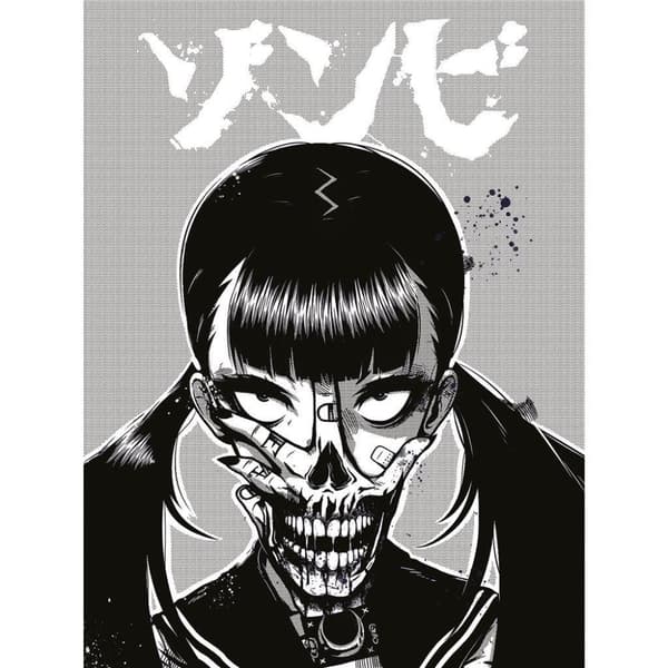 Zombie Makeout Club Death Stare Canvas Print Black/White 80cm x 60cm