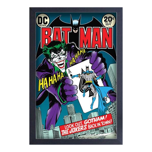 Batman The Joker´s Back In Town Framed Canvas Print