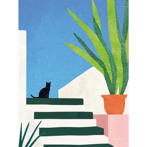 Henry Rivers Holiday Cat Canvas Print