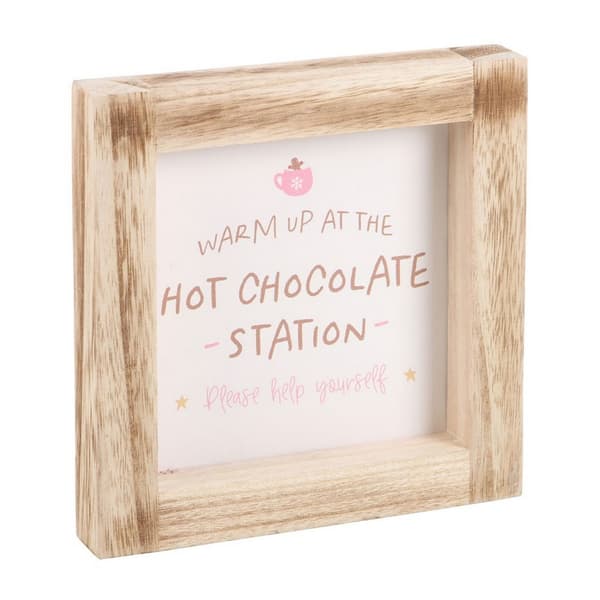 Something Different Hot Chocolate Station Wood Frame Sign