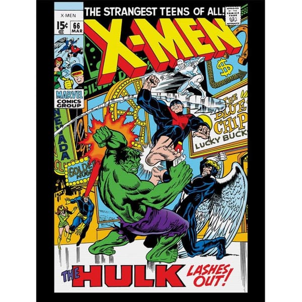 X-Men The Hulk Lashes Out Canvas Print Multicoloured One Size