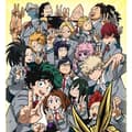 Miniatyrbild 2 av 2: My Hero Academia Självporträtt av skolklass på duk