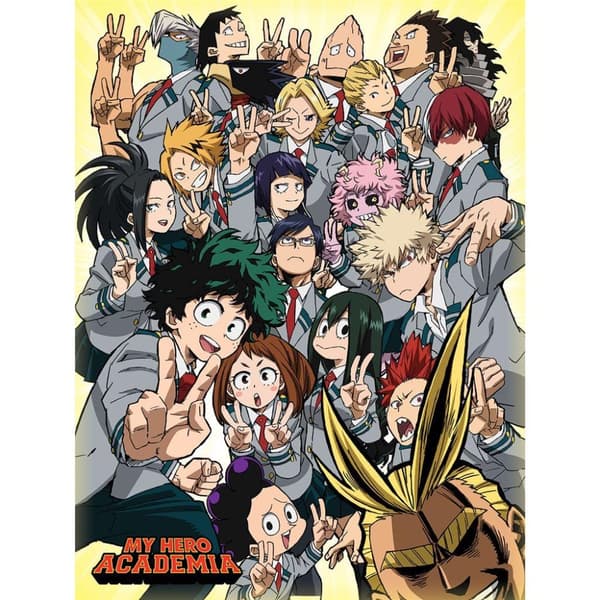 My Hero Academia School Class Selfie Canvas Print Multicoloured 40cm x 30cm