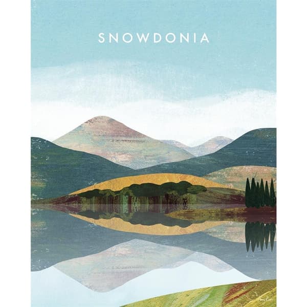 Henry Rivers Snowdonia tryck på duk Multicoloured 50cm x 40cm