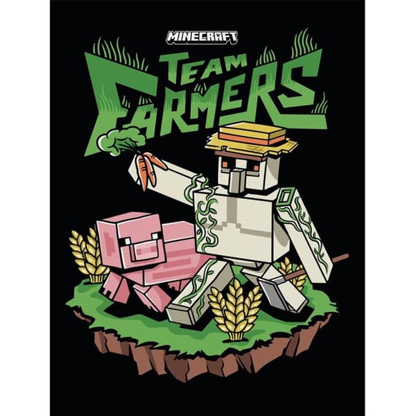 Minecraft Team Farmers Canvas Print White/Pink/Green One Size