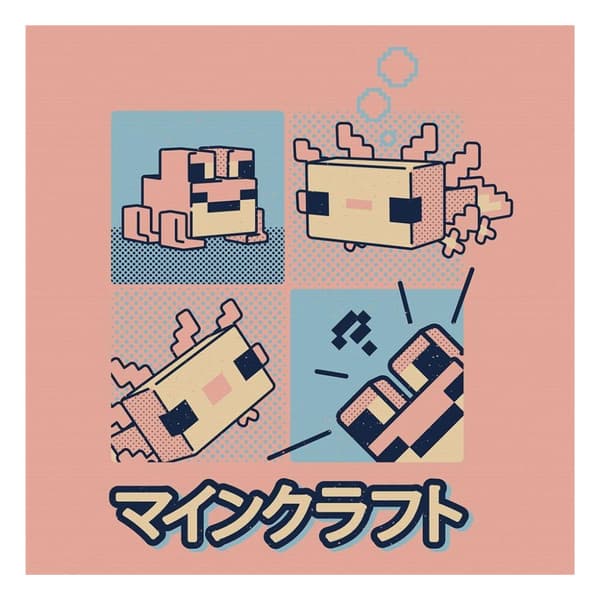 Minecraft Frog Canvas Print Light Pink One Size