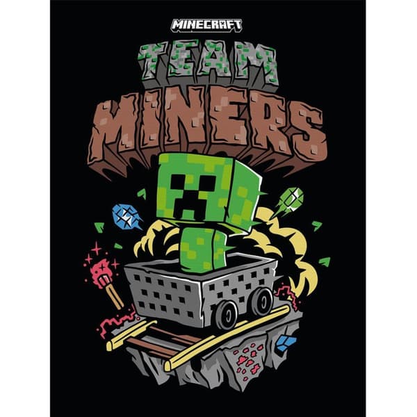 Minecraft Team Miners Framed Canvas Print Multicoloured 40cm x 30cm